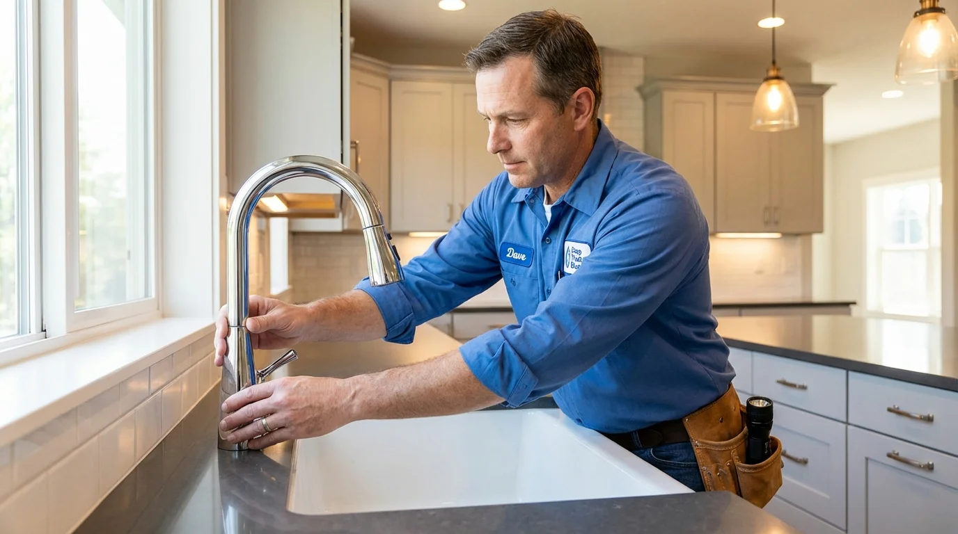 Kitchen faucet installation by Johns Plumbing LLC in Leola